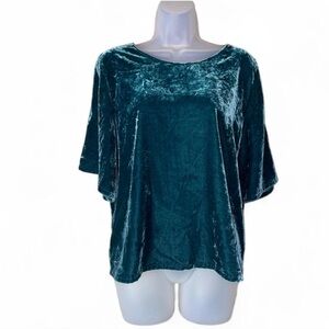 Chelsea28 Velvet Short Bell Sleeve Top Lg